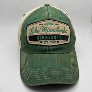 Legacy Lake Minnetonka Minnesota Trucker Hat Men's Adjustable Green Beige